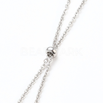 Tarnish Resistant 304 Stainless Steel Slider Necklace Making AJEW-JB00776-01-1