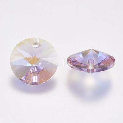 Faceted Glass Rhinestone Charms RGLA-F049-6mm-371PS-1