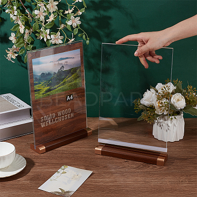 Rectangle A4 T Shaped Acrylic Name Card Holder ODIS-WH0080-26A-1