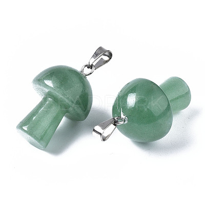 Natural Green Aventurine Pendants X-G-N0325-10G-1