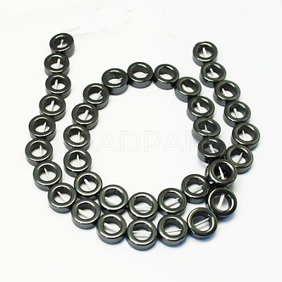 Non-magnetic Synthetic Hematite Beads Strands X-G-S081-14mm-1