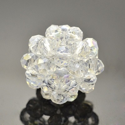 Transparent Glass Crystal Round Woven Beads GLAA-A034-6mm-A18-1
