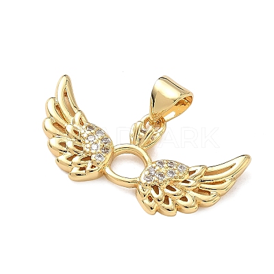 Brass Micro Pave Clear Cubic Zirconia Pendants KK-F930-23B-G-1