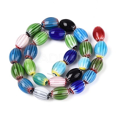 Handmade Millefiori Lampwork Chevron Beads Strands LAMP-T022-14M-1