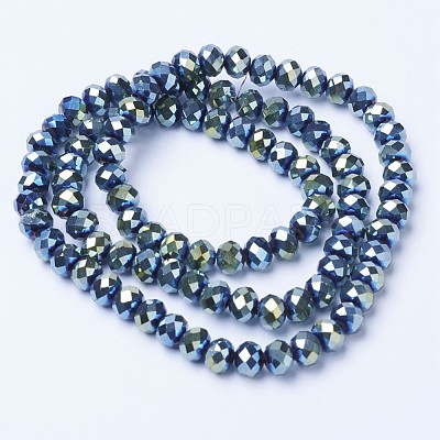 Electroplate Transparent Glass Beads Strands EGLA-A034-T6mm-UA-1