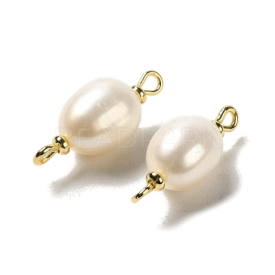 Natural Pearl Connector Charms FIND-C046-19C-G-1