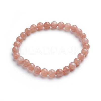 Natural Sunstone Stretch Bracelets LS-BJEW-E373-6mm-13-1