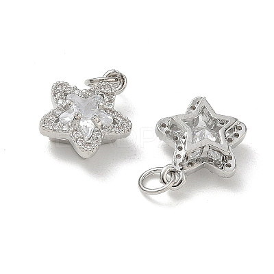 Brass Micro Pave Clear Cubic Zirconia Charms CU-CBA9FFD-07P-1