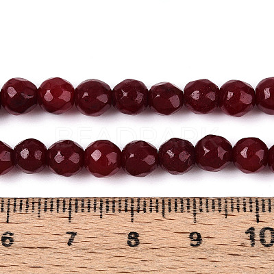 Dyed Natural White Jade Beads Strands G-T139-6mm-60-12-1