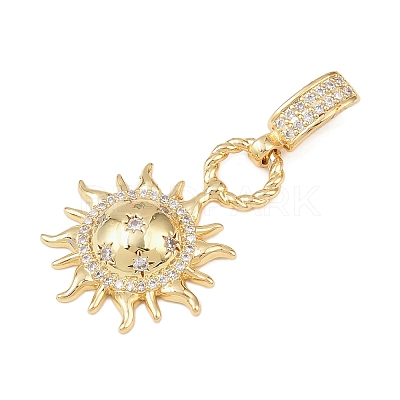 Brass Micro Pave Cubic Zirconia Pendants KK-H518-01A-G-1