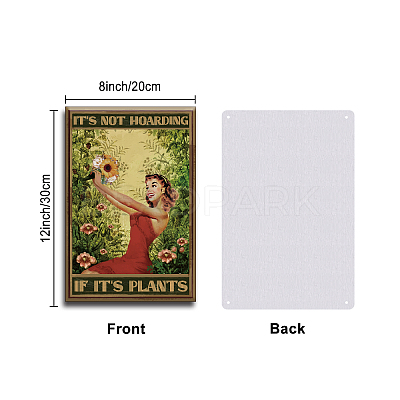 Vintage Metal Tin Sign AJEW-WH0189-026-1