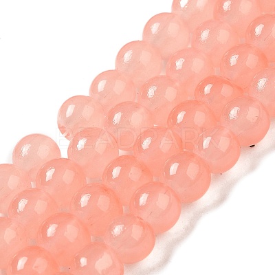 Baking Paint Imitation Jade Glass Round Bead Strands X-DGLA-Q021-8mm-03-1