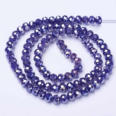 Electroplate Glass Beads Strands EGLA-A034-P3mm-B07-1