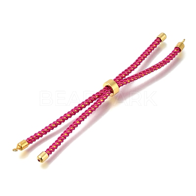 Braided Cotton Cord Slider Bracelet Making MAK-R001-01G-03-1