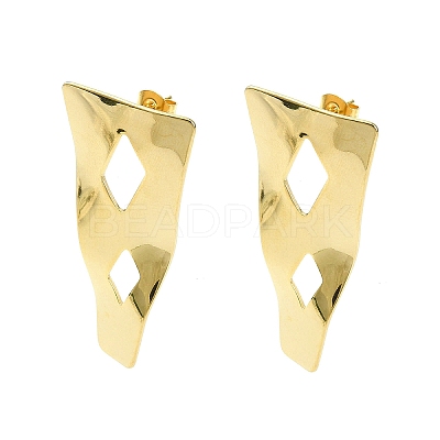 304 Stainless Steel Stud Earring Findings Ion Plating(IP) STAS-L024-005G-02-1
