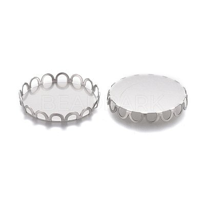 Tarnish Resistant 304 Stainless Steel Cabochon Settings STAS-P249-16C-P-1