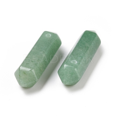 Natural Green Aventurine Double Terminal Pointed Pendants G-C007-02B-04-1