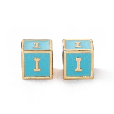 Rack Plating Brass Enamel Beads KK-B060-04G-06I-1