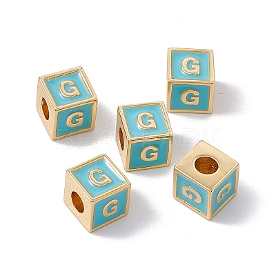Rack Plating Brass Enamel Beads KK-B060-04G-06G-1
