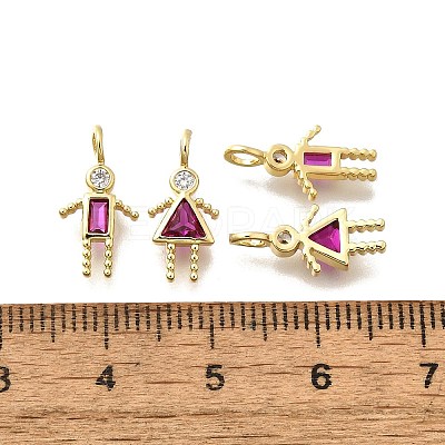 Brass Micro Pave Cubic Zirconia Pendants KK-D339-02G-07-1