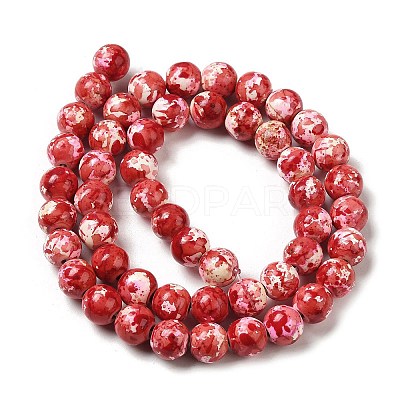 Synthetic Turquoise Dyed Camouflage Beads Strands G-E594-24L-A-1
