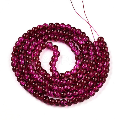 Crackle Glass Beads Strands X-CCG-Q002-6mm-08-1