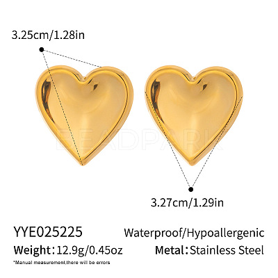 Stainless Steel Heart Stud Earrings WE6095-2-1