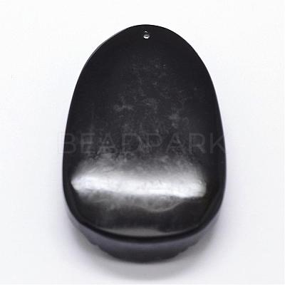 Natural Obsidian Carven Pendants G-A169-026H-1