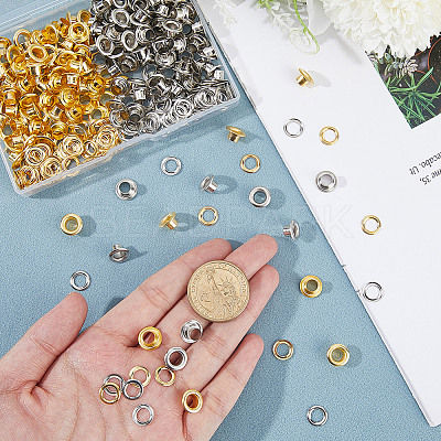200Pcs 2 Colors Iron Grommet Eyelet Findings IFIN-GF0001-59A-1