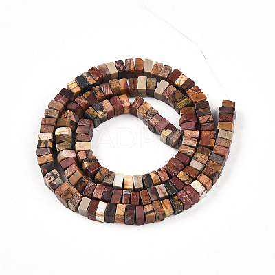 Natural Polychrome Jasper/Picasso Stone/Picasso Jasper Beads Strands G-T140-53-1