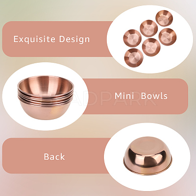 6Pcs Stainless Steel Dipping Bowls AJEW-CP0009-70RG-1