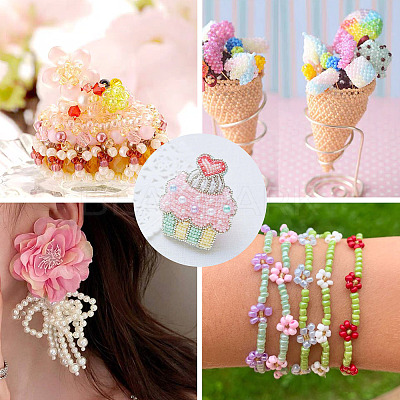 DIY 9 Style Glass & Resin & Polymer Clay Beads Jewelry Making Finding Kit DIY-TAC0027-05-1