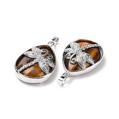 Natural Tiger Eye Pendants G-G900-01P-07-1
