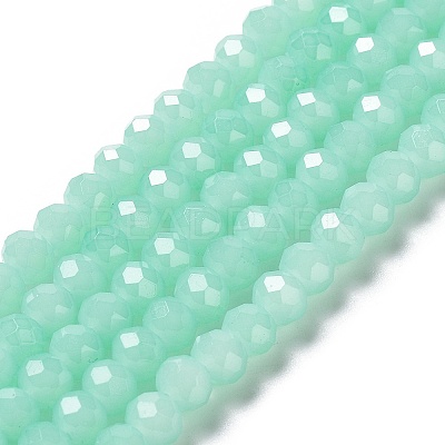 Baking Paint Imitation Jade Glass Bead Strands DGLA-A034-J6MM-A22-1