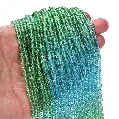 Transparent Painted Glass Beads Strands LS-DGLA-A034-T1mm-A17-1