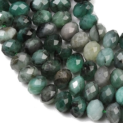 Natural Emerald Beads Strands G-B175-A23-4x6mm-1