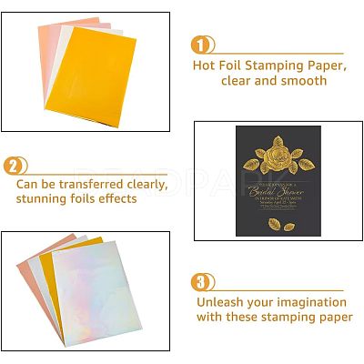 80Pcs 4 Colors A4 PET Stamping Hot Foil Paper DIY-FH0004-97-1