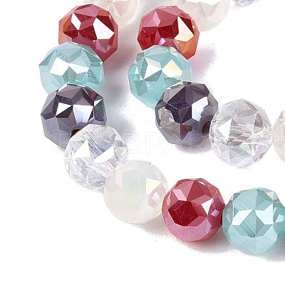 Electroplate Imitation Jade & Opaque & Transparent Glass Beads Strands EGLA-Q135-8MM-A10-1