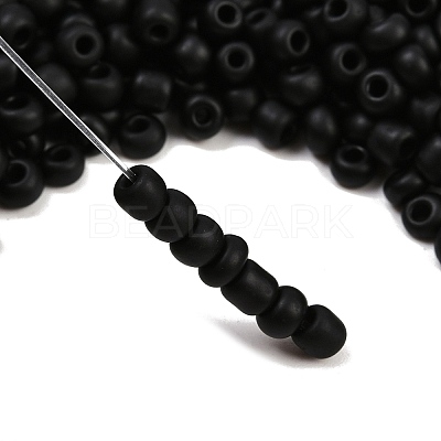 Frosted Opaque 6/0 Glass Seed Beads SEED-R029-4mm-A07-1