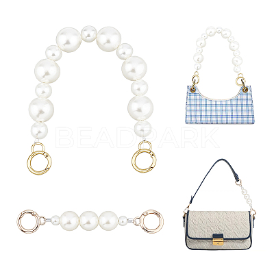 2Pcs 2 Style ABS Pearl & Acrylic Imitation Pearl Bag Strap