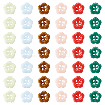 80Pcs 4-Hole Porcelain Buttons PORC-PJ0001-03-1