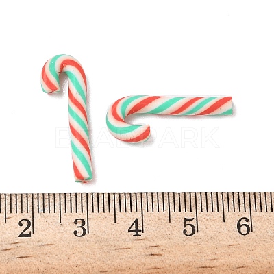 Christmas Candy Cane Handmade Polymer Clay Beads CLAY-P005-03B-05-1