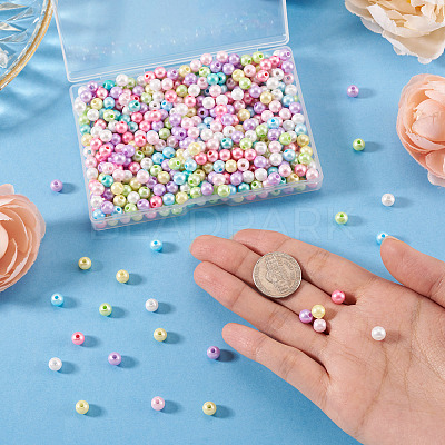 600Pcs Opaque Acrylic Imitation Pearl Beads OACR-TA0004-95B-1