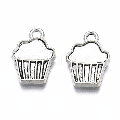 Tibetan Style Alloy Charm Settings for Enamel TIBEP-N011-025-1