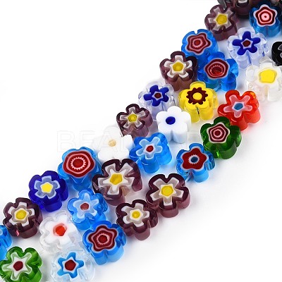 Handmade Millefiori Glass Bead Strands LAMP-YW0001-19B-1