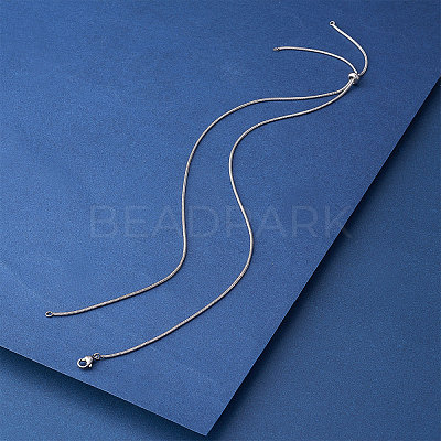 Adjustable 304 Stainless Steel Slider Necklaces NJEW-CJ0001-01P-1