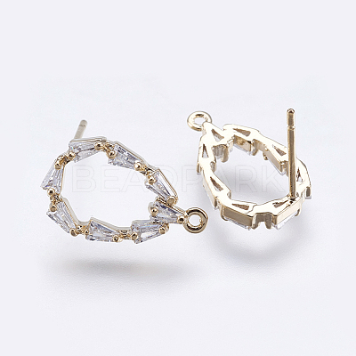 Brass Stud Earring Findings LS-X-KK-I617-31G-NR-1