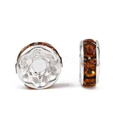 Brass Rhinestone Spacer Beads X-RB-A014-Z8mm-17S-1