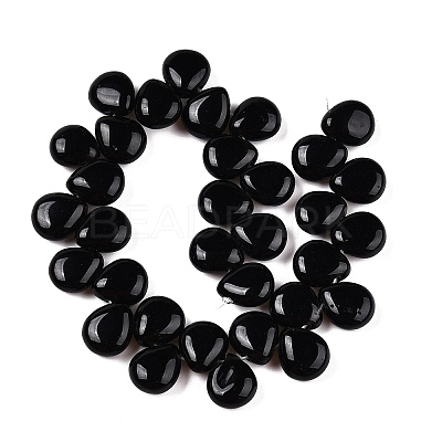 Natural Black Stone Beads Strands G-T138-129-1