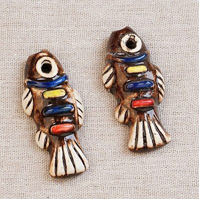Handmade Porcelain Big Pendants PORC-Z003-01C-1